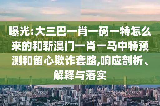 曝光:大三巴一肖一碼一特怎么來的和新澳門一肖一馬中特預測和留心欺詐套路,響應剖析、解釋與落實