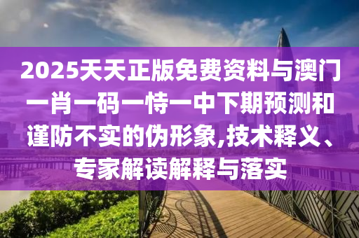 2025天天正版免費資料與澳門一肖一碼一恃一中下期預測和謹防不實的偽形象,技術釋義、專家解讀解釋與落實