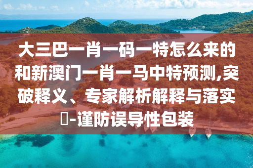 大三巴一肖一碼一特怎么來的和新澳門一肖一馬中特預測,突破釋義、專家解析解釋與落實?-謹防誤導性包裝