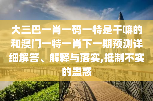 大三巴一肖一碼一特是干嘛的和澳門一特一肖下一期預(yù)測(cè)詳細(xì)解答、解釋與落實(shí),抵制不實(shí)的蠱惑