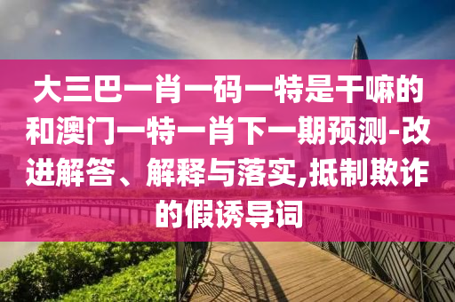大三巴一肖一碼一特是干嘛的和澳門一特一肖下一期預(yù)測(cè)-改進(jìn)解答、解釋與落實(shí),抵制欺詐的假誘導(dǎo)詞