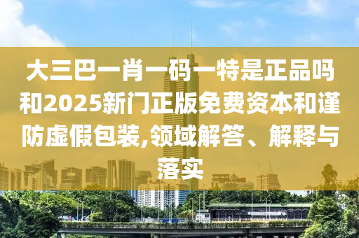 大三巴一肖一碼一特是正品嗎和2025新門正版免費資本和謹防虛假包裝,領域解答、解釋與落實