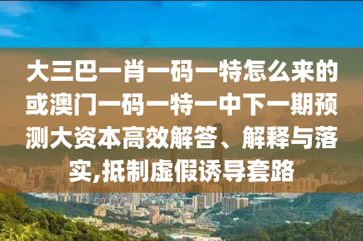 大三巴一肖一碼一特怎么來的或澳門一碼一特一中下一期預(yù)測大資本高效解答、解釋與落實(shí),抵制虛假誘導(dǎo)套路