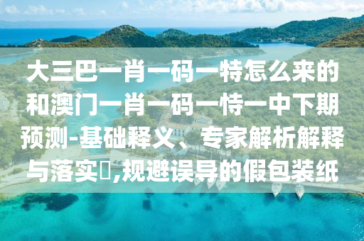 大三巴一肖一碼一特怎么來(lái)的和澳門一肖一碼一恃一中下期預(yù)測(cè)-基礎(chǔ)釋義、專家解析解釋與落實(shí)?,規(guī)避誤導(dǎo)的假包裝紙