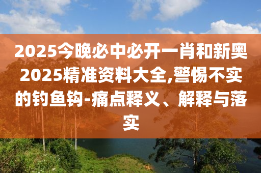 2025今晚必中必開一肖和新奧2025精準資料大全,警惕不實的釣魚鉤-痛點釋義、解釋與落實