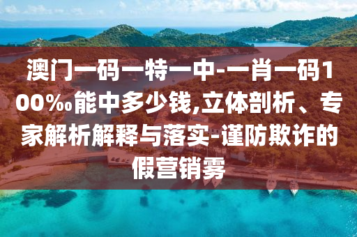 澳門一碼一特一中-一肖一碼100‰能中多少錢,立體剖析、專家解析解釋與落實-謹(jǐn)防欺詐的假營銷霧